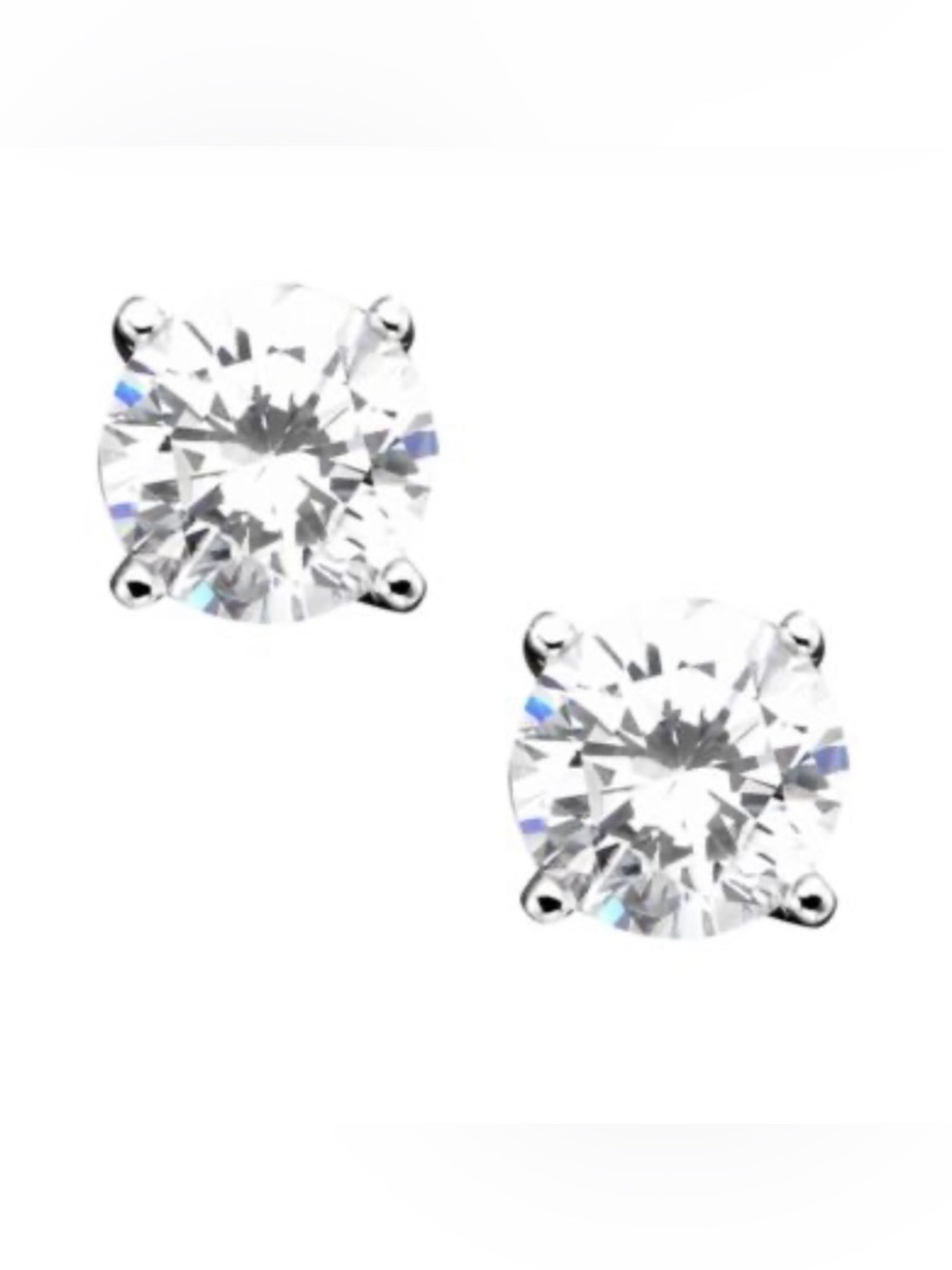 Giani Bernini Sterling Silver Cubic Zirconia Stud Earrings - Silver - Picture 7 of 7